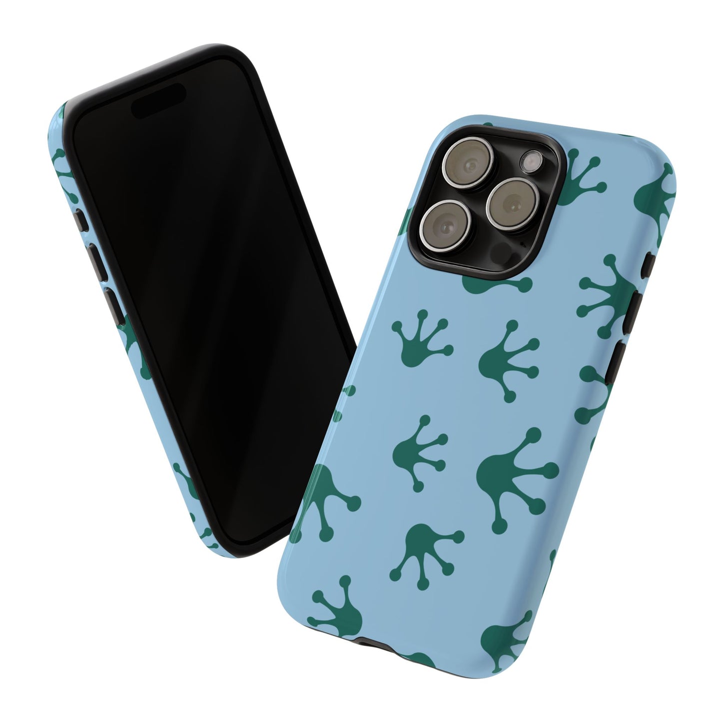 Frog Pattern Phone Case, Tough Cases for Nature Lovers, Unique Gift for Kids, Eco-Friendly Accessories, Stylish Cell Phone Cover, Cute Frog Print Pattern, Artsy Phone Cases