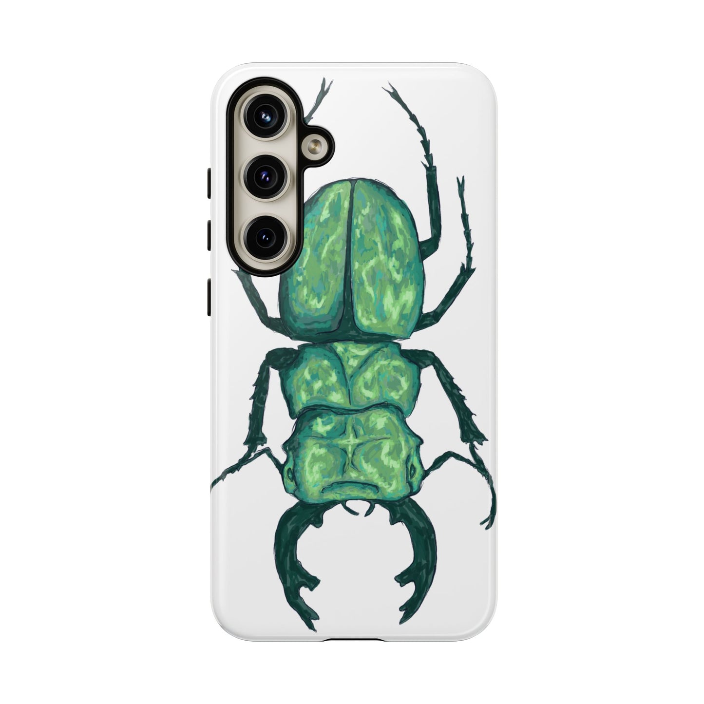 Green Beetle Phone Case - Tough Cases, Insect Lover Gift, Nature Lover Accessory, Unique Phone Cover, Eco-Friendly Design