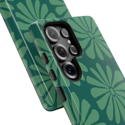 Stylish iPhone Case, Floral Phone Cover, Tough Phone Cases, Green Daisy Design, Unique Gift for Her, Spring Accessories