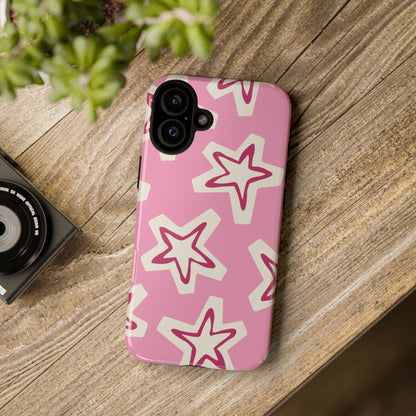 Starry Pink Phone Case | Tough Cases for Trendy Protection, Cute Gift, Fun Design, Holiday Match, Everyday Use