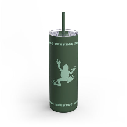 Zen Frog Skinny Tumbler, 20oz - Unique Drinkware for Nature Lovers, Eco-friendly Gift, Travel Cup, Summer Hydration, Stylish Reusable Cup