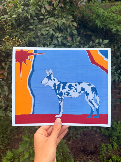 Painted Wolf Art Print