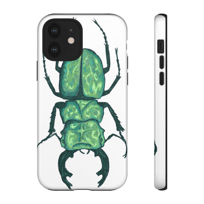 Green Beetle Phone Case - Tough Cases, Insect Lover Gift, Nature Lover Accessory, Unique Phone Cover, Eco-Friendly Design