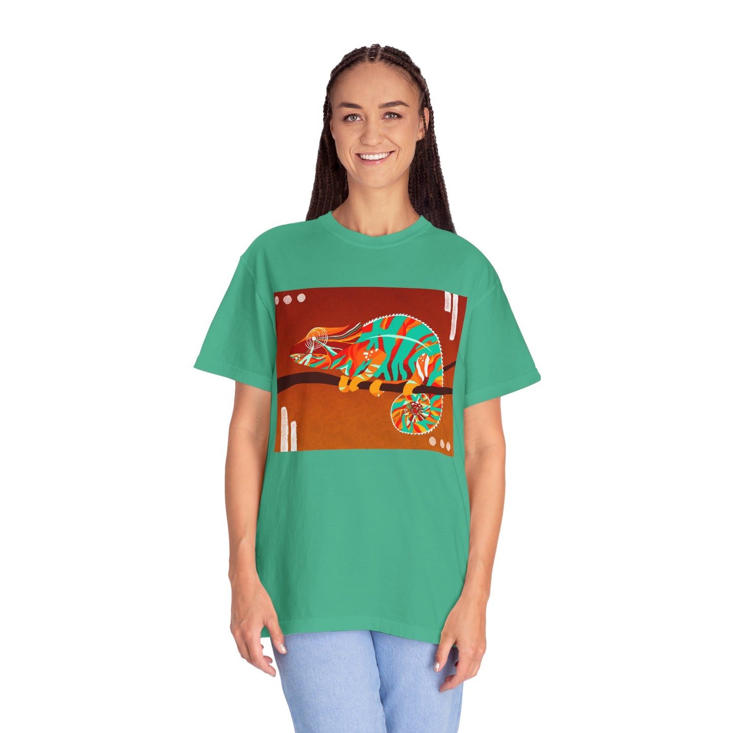 Vibrant Chameleon T-Shirt | Eco-friendly Fashion Tee, Unisex Graphic Tee, Animal Lover Shirt, Gift for Nature Enthusiasts