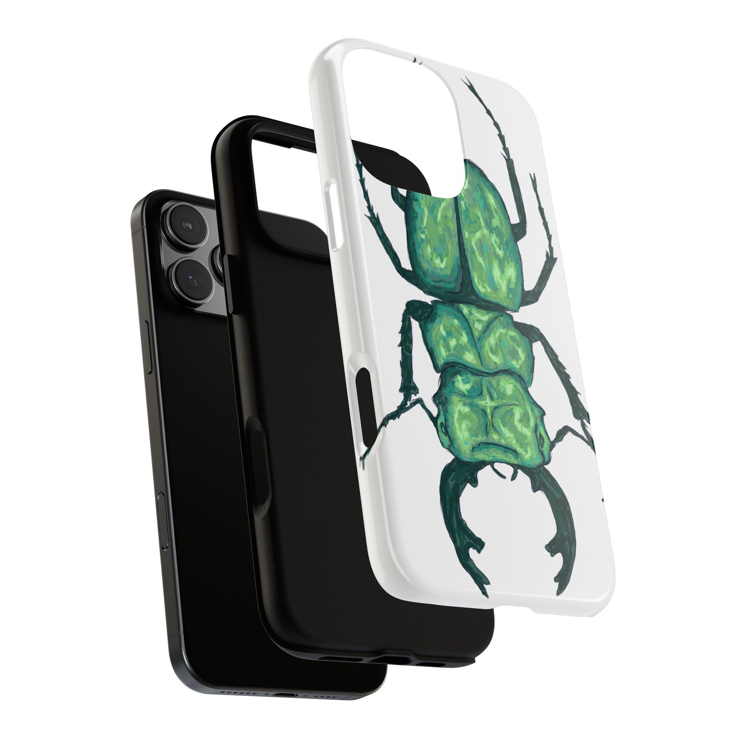 Green Beetle Phone Case - Tough Cases, Insect Lover Gift, Nature Lover Accessory, Unique Phone Cover, Eco-Friendly Design