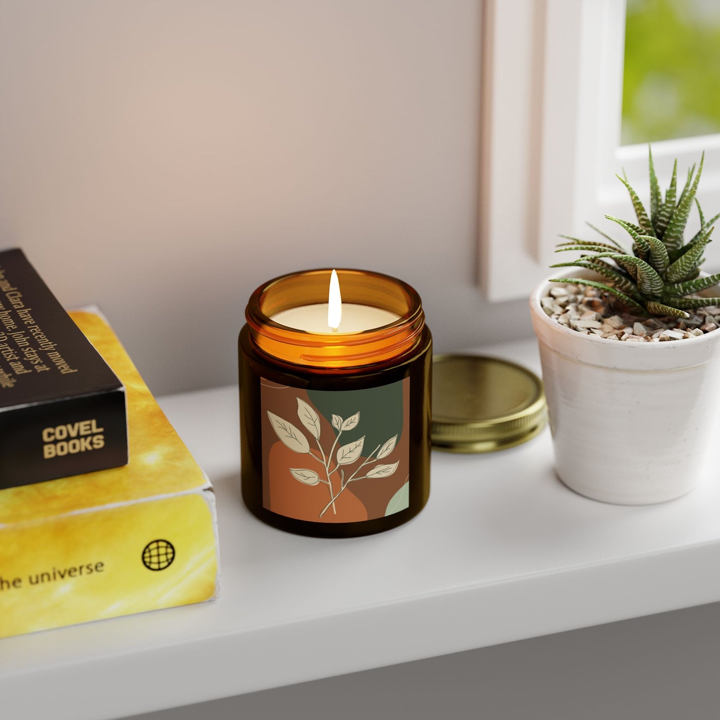 Aromatherapy Candle Jar, Eco-Friendly Home Decor, Relaxing Gift, Spa Vibes, Organic Coconut Apricot Wax