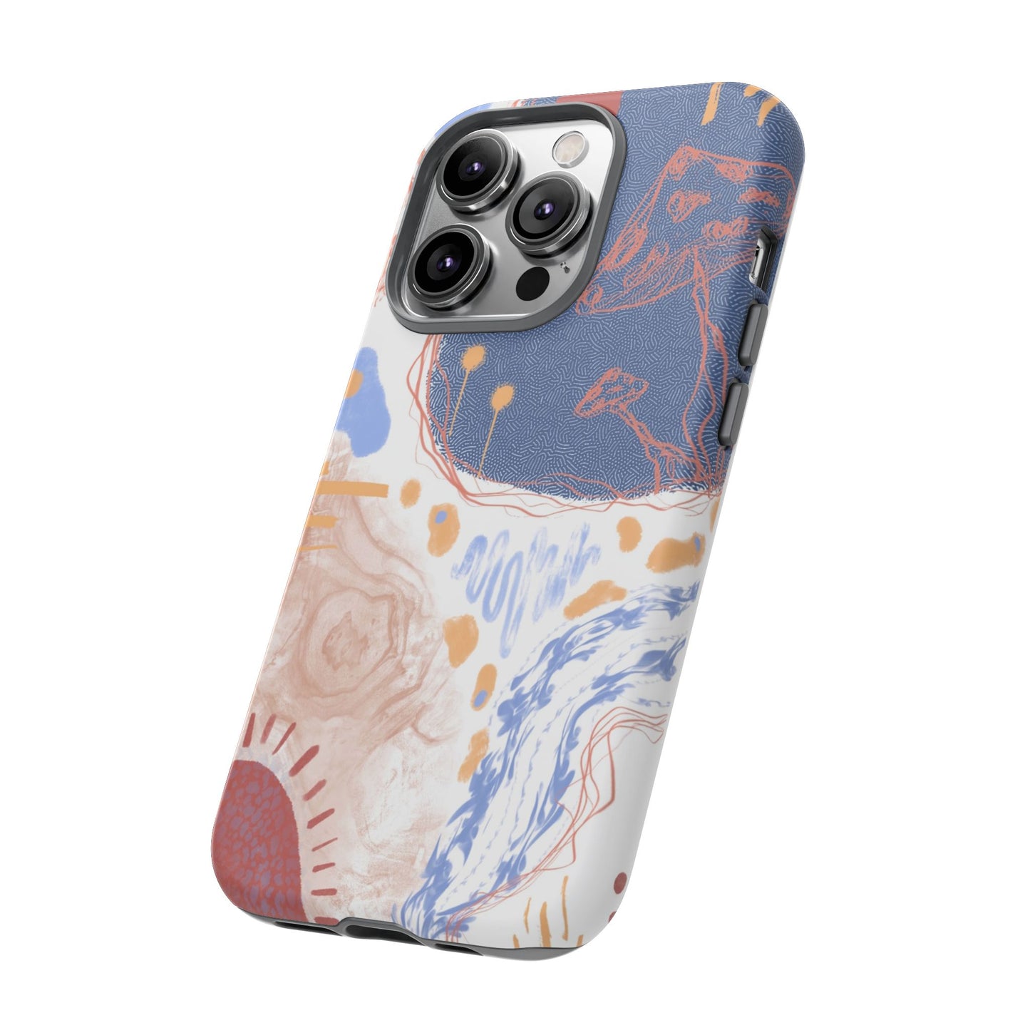 Artistic Phone Case with Abstract Design, Tough Phone Case, Unique Gift, Trendy Accessories, Modern Art Case, Stylish Tech Gear