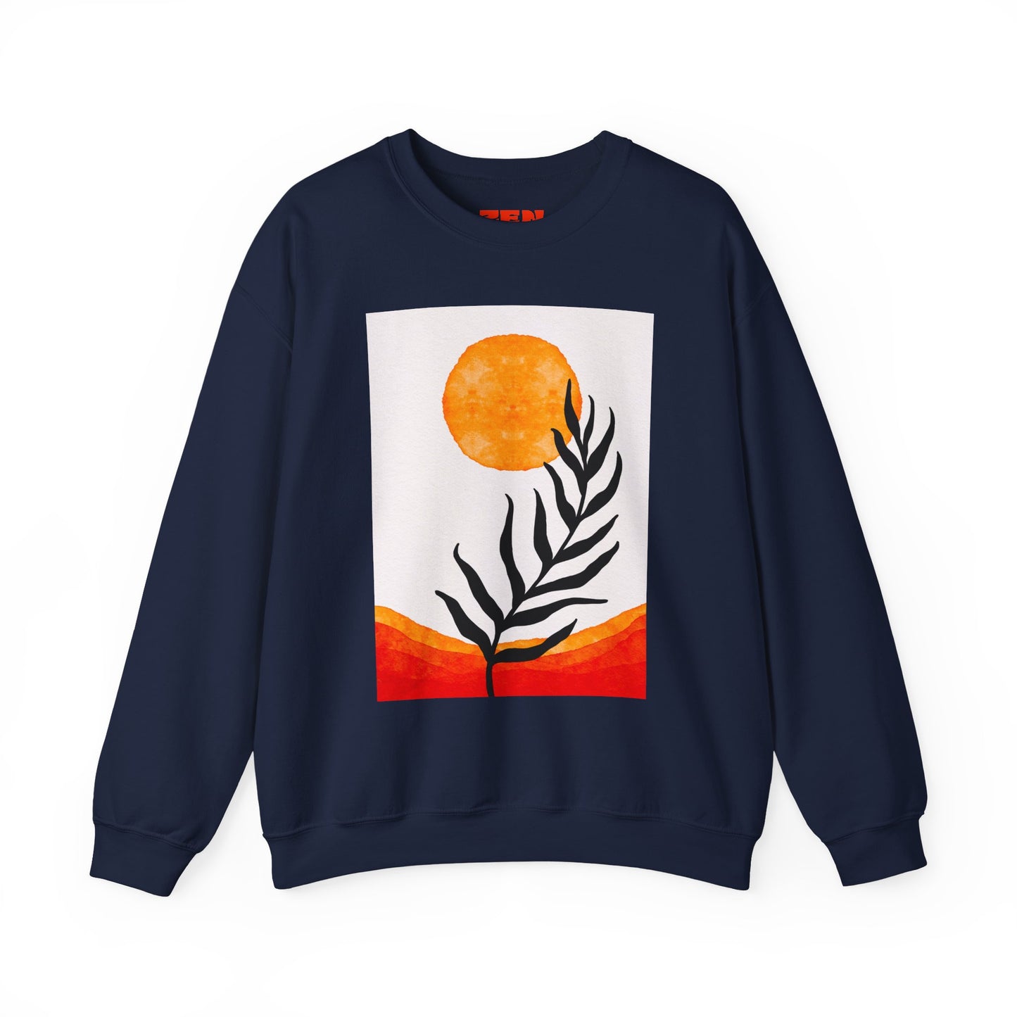 Bohemian Sun & Leaf Crewneck Sweatshirt, Cozy Unisex Sweatshirt, Nature-Inspired Apparel, Fall Fashion, Gift for Nature Lovers