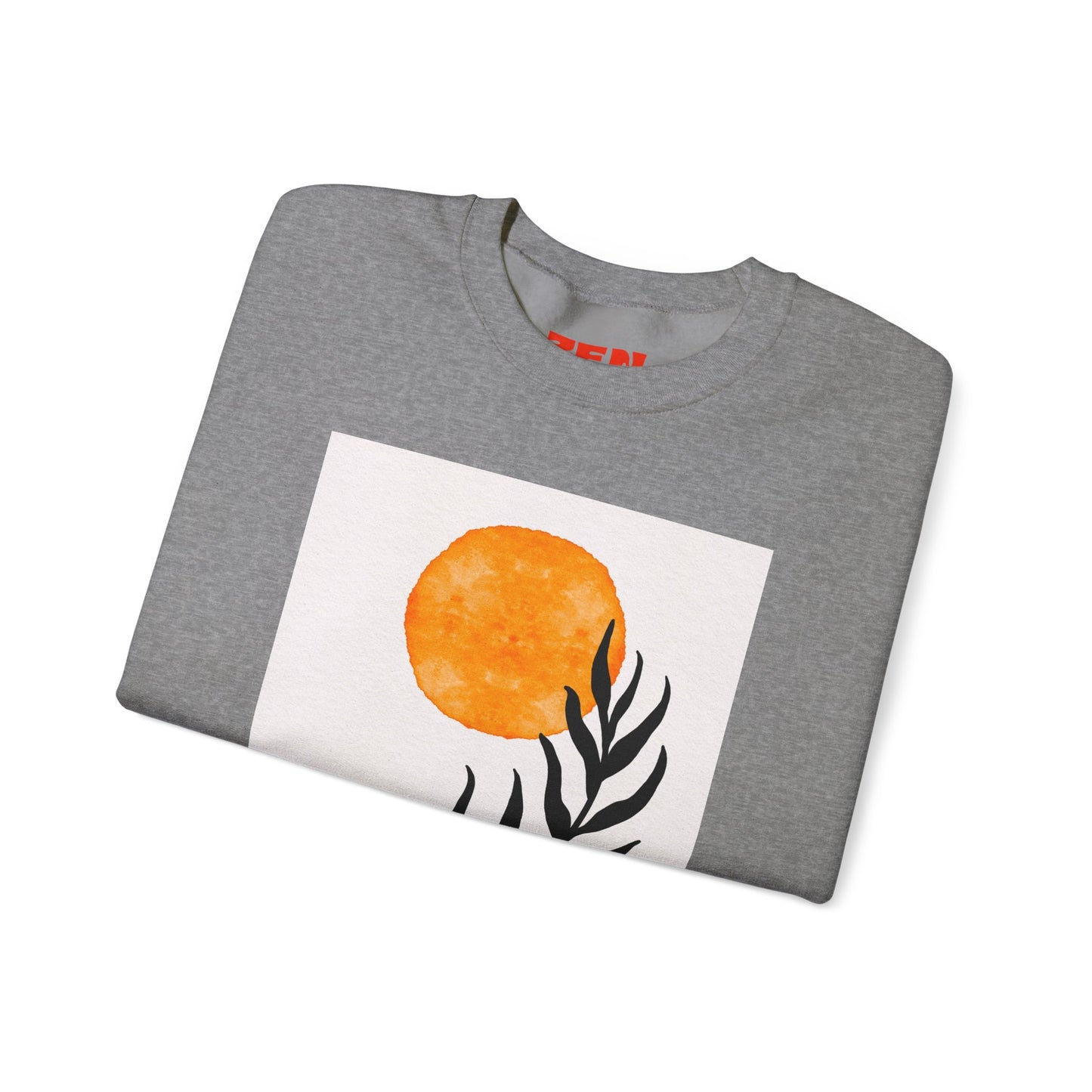 Bohemian Sun & Leaf Crewneck Sweatshirt, Cozy Unisex Sweatshirt, Nature-Inspired Apparel, Fall Fashion, Gift for Nature Lovers