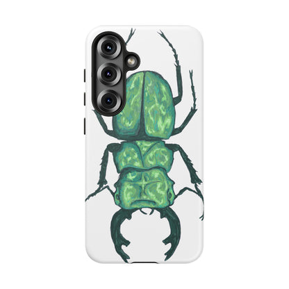 Green Beetle Phone Case - Tough Cases, Insect Lover Gift, Nature Lover Accessory, Unique Phone Cover, Eco-Friendly Design