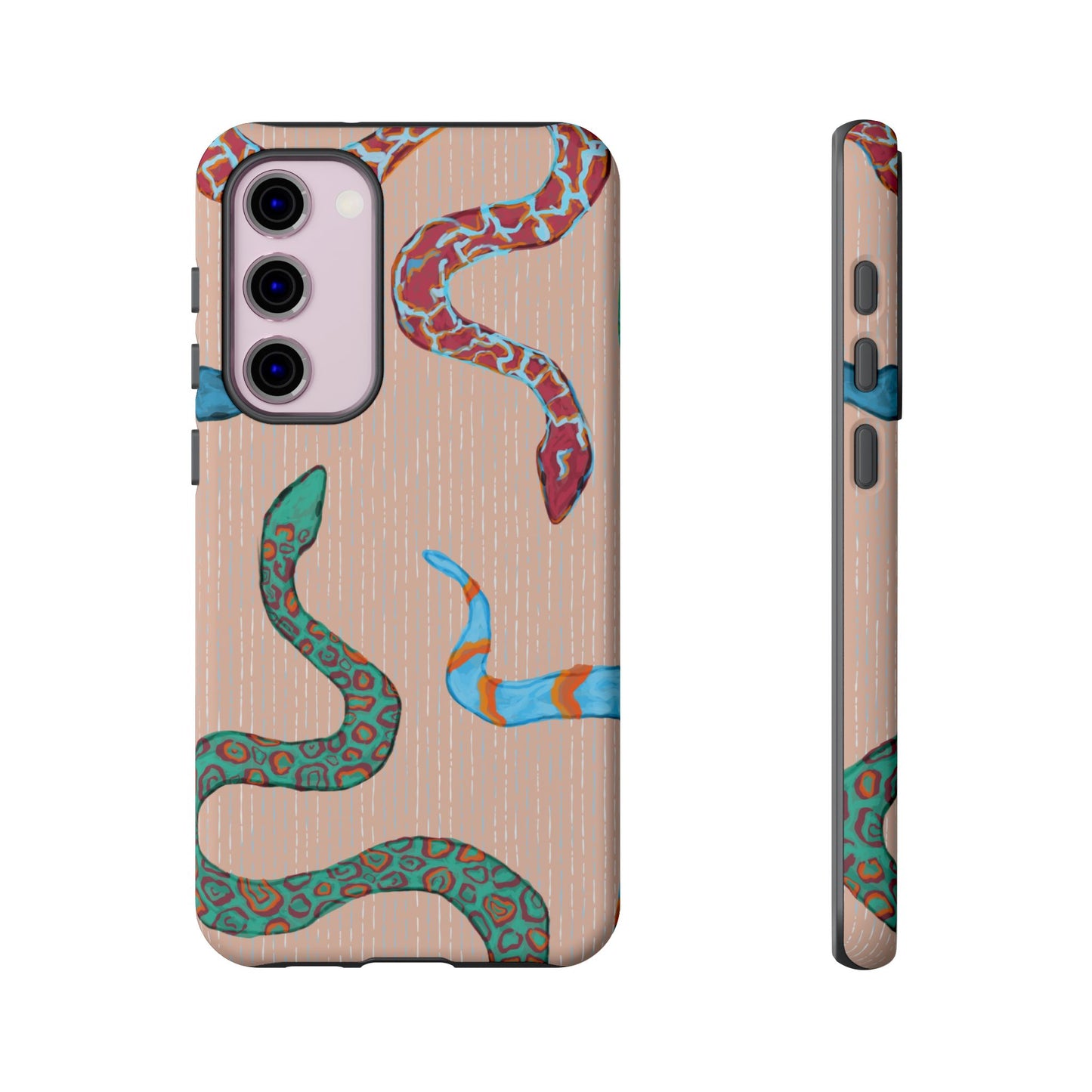 Colorful Snake Phone Case, Tough Phone Case, Unique Phone Cover, Animal Print Case, Gifts for Her, Trendy Accessories