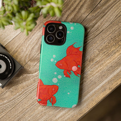 Vibrant Goldfish Phone Case, Colorful iPhone Cover, Ocean Vibe Accessory, Unique Gift for Fish Lovers, Cute Phone Cases