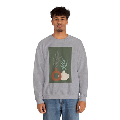 Botanical Minimalist Crewneck Sweatshirt, Cozy Unisex Pullover, Nature-Inspired Gift, Fall Fashion, Comfortable Layering Piece