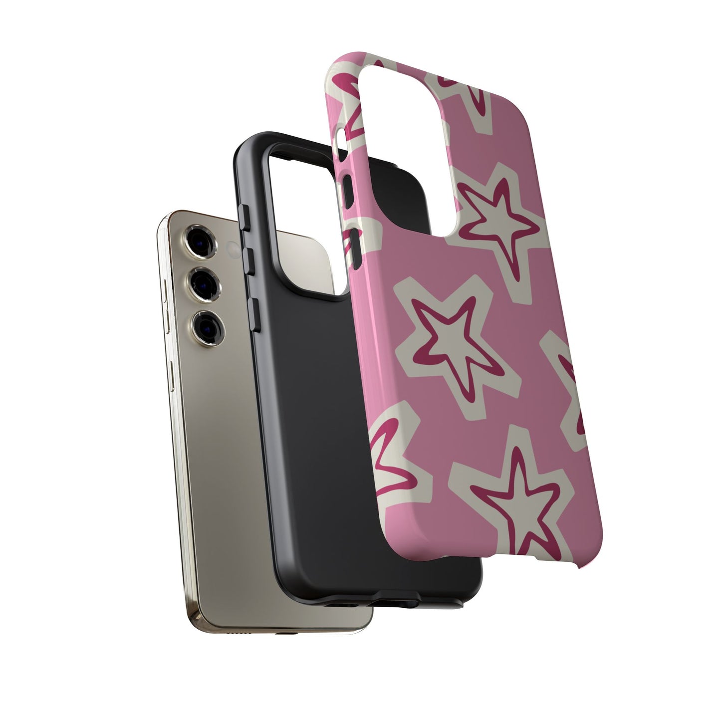 Starry Pink Phone Case | Tough Cases for Trendy Protection, Cute Gift, Fun Design, Holiday Match, Everyday Use