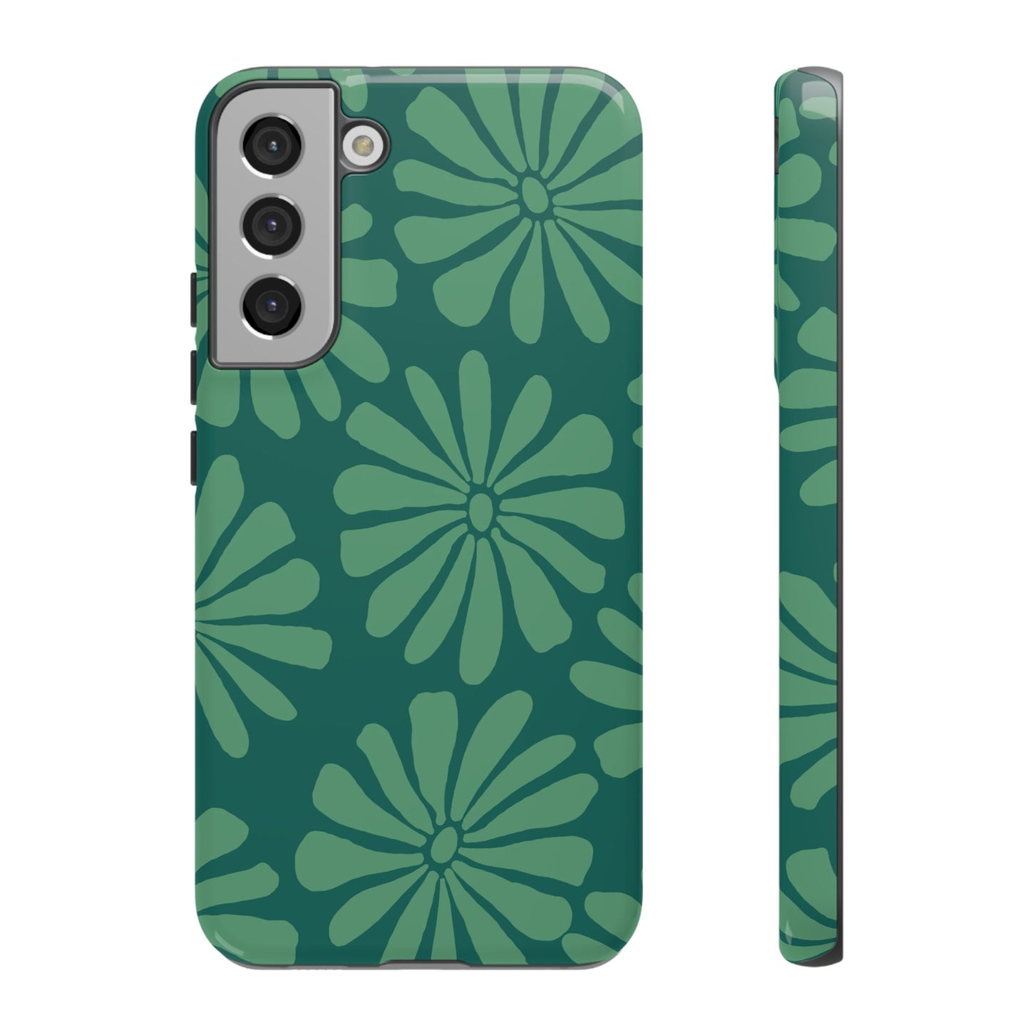 Stylish iPhone Case, Floral Phone Cover, Tough Phone Cases, Green Daisy Design, Unique Gift for Her, Spring Accessories