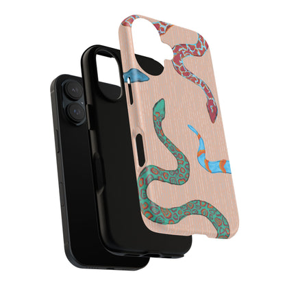 Colorful Snake Phone Case, Tough Phone Case, Unique Phone Cover, Animal Print Case, Gifts for Her, Trendy Accessories
