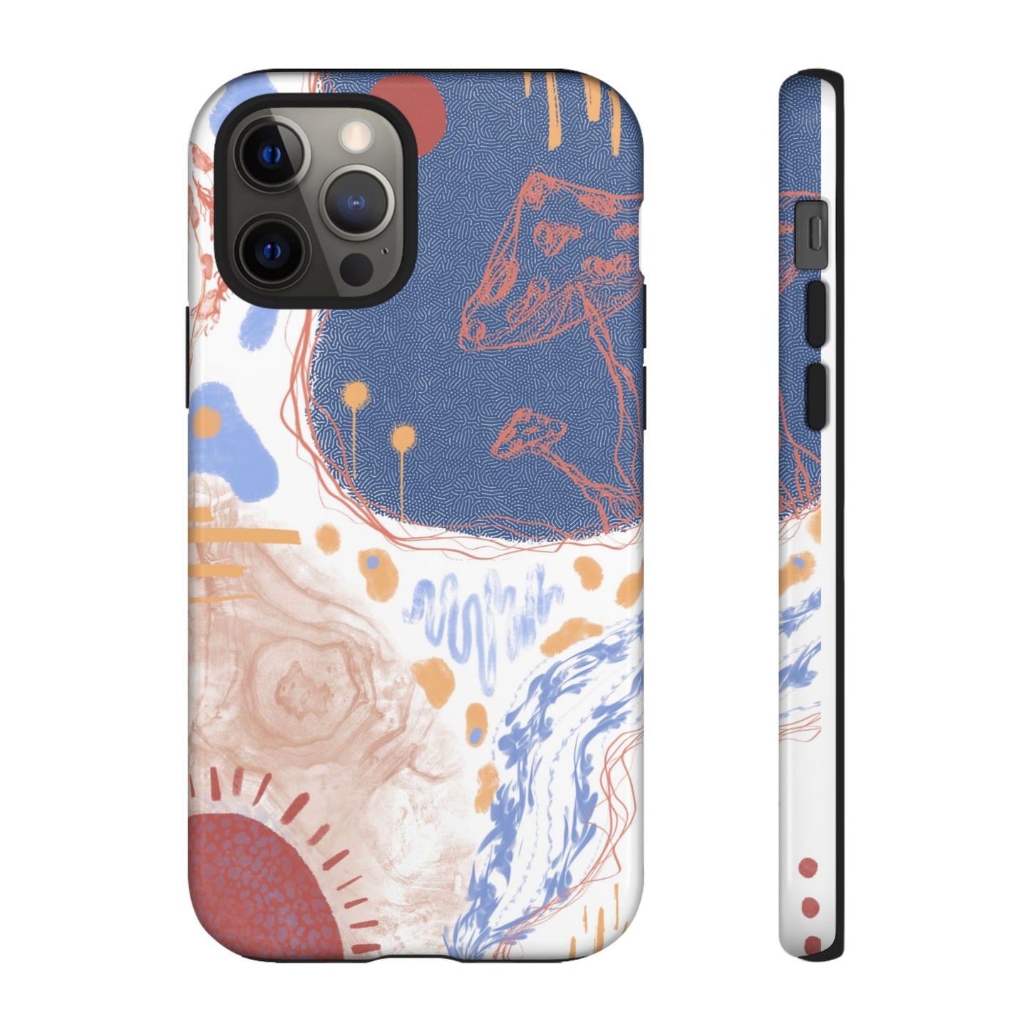 Artistic Phone Case with Abstract Design, Tough Phone Case, Unique Gift, Trendy Accessories, Modern Art Case, Stylish Tech Gear