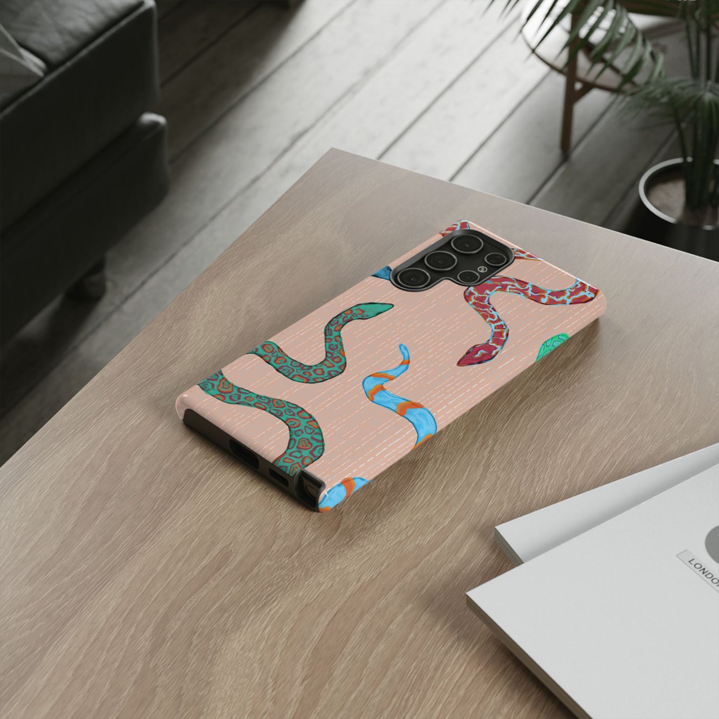 Colorful Snake Phone Case, Tough Phone Case, Unique Phone Cover, Animal Print Case, Gifts for Her, Trendy Accessories