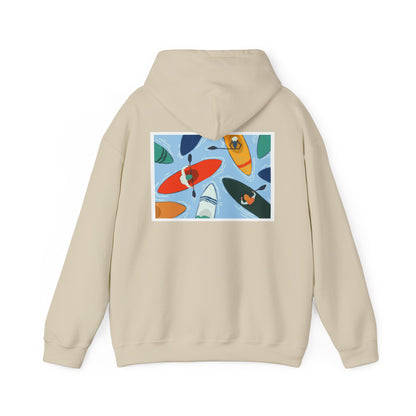 Serene Adventure Hoodie with Lotus Design, Eco-Friendly Sweatshirt for Outdoors, Yoga, Surfing, Beach Days, Mindfulness, Gift for Her, Gift for Him, Kayak Sweatshirt, Outdoor Designs