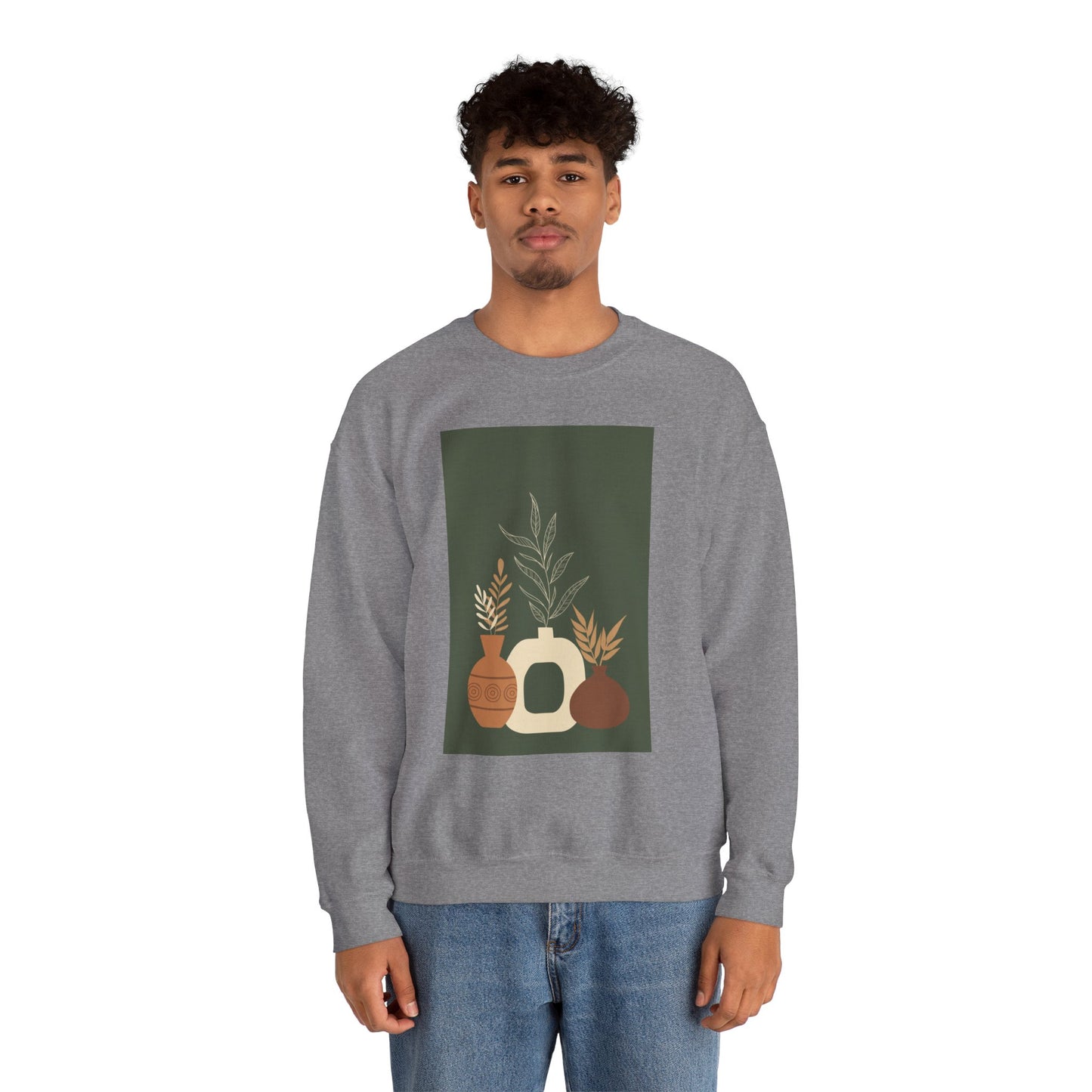 Fall-Inspired Botanical Crewneck Sweatshirt, Cozy Sweatshirt for Women, Warm Unisex Sweater, Autumn Gift,  Plant Lover Apparel