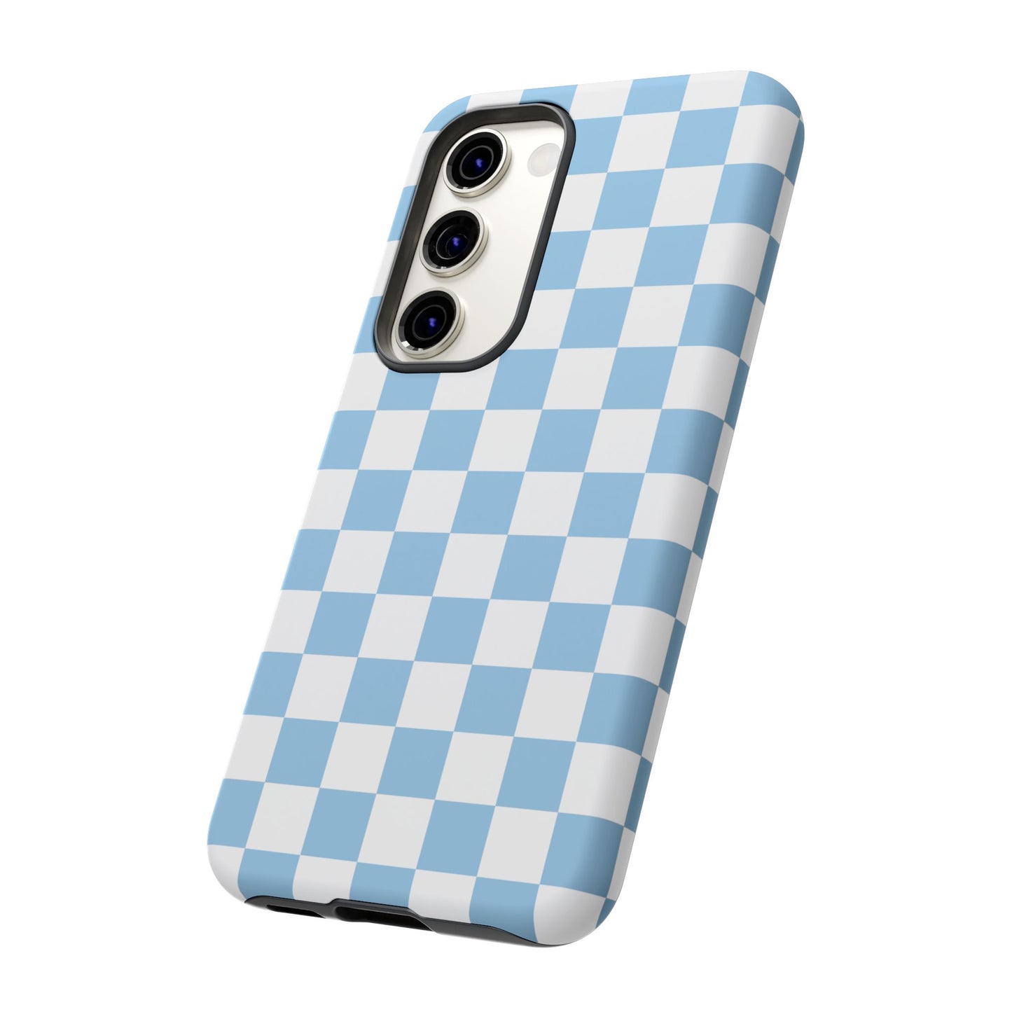 Blue Checkered Phone Case, Tough Phone Cover, Stylish Mobile Protector, Unique Gift for Him/Her, Trendy Accessories for Holidays