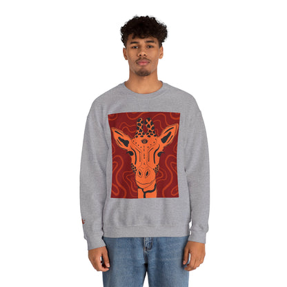 Giraffe Art Crewneck Sweatshirt, Cozy Giraffe Sweatshirt, Animal Lover Gift, Unique Sweatshirt for Friends, Cute Animal Apparel