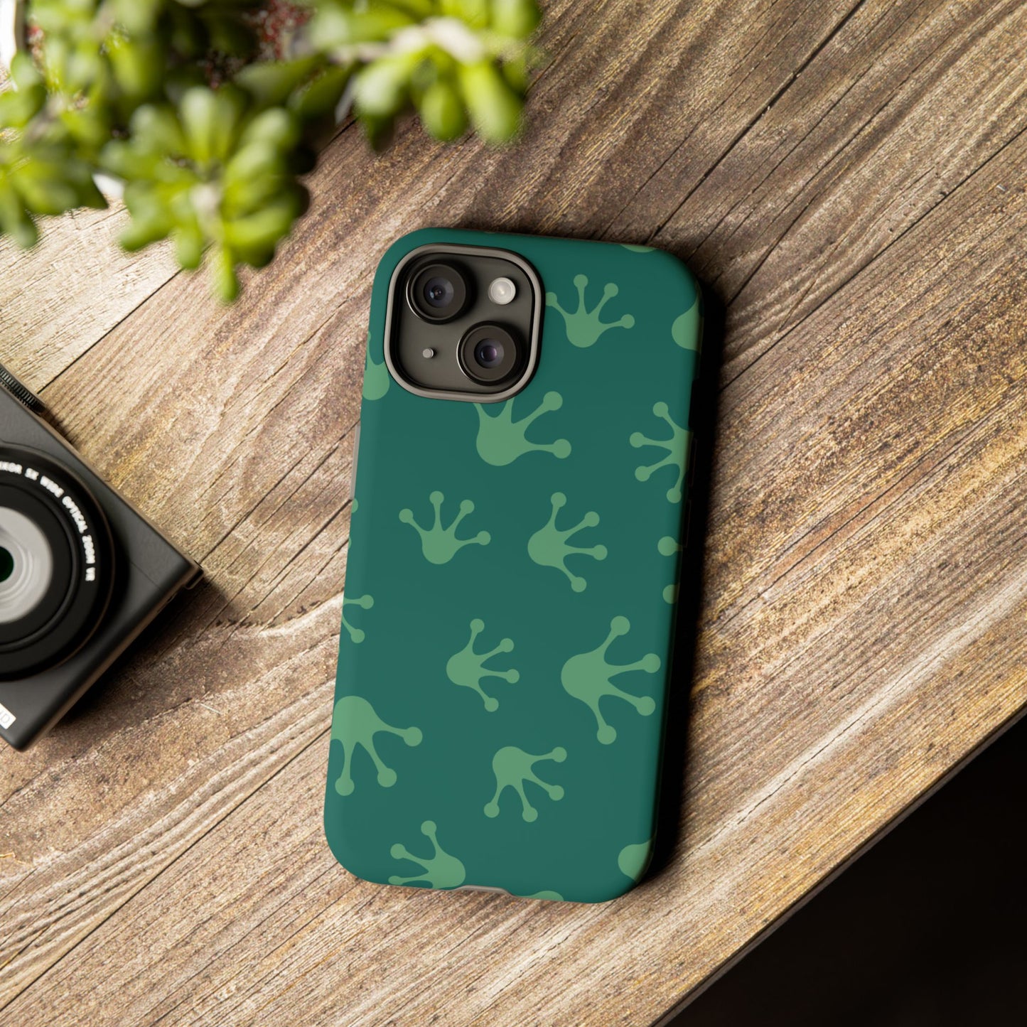 Frog Print Phone Case, Nature Lover Gift, Eco-Friendly Cover, Fun Green Design, Unique Frog Accessories