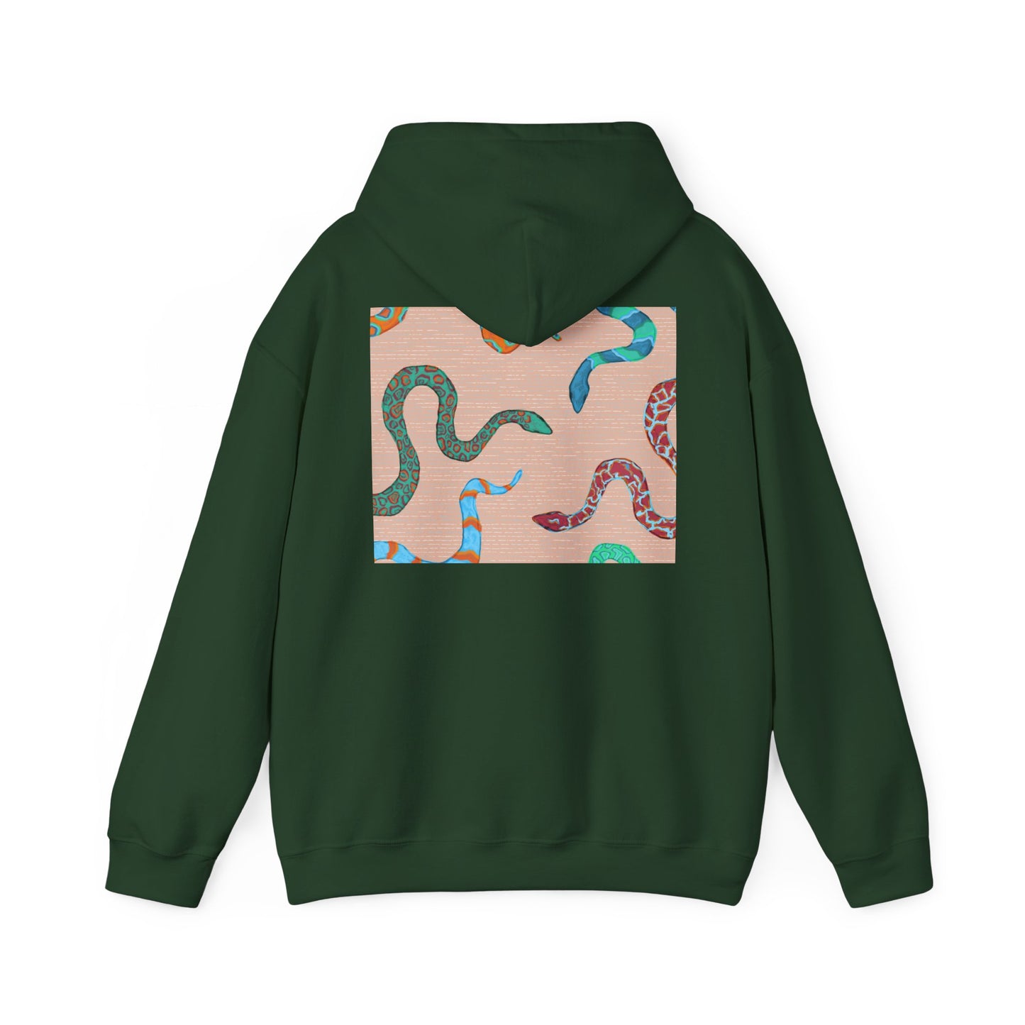 Vibrant Unisex Hoodie with Zen Frog and Snake Design, Cool Gift for Nature Lovers, Casual Wear for All Occasions, Gift for Her, Cool Hoodies