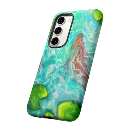 Watercolor Phone Case, Nature Lover Gift, Tough Phone Cover, Phone Accessory, Unique Design for Spring/Summer, Lily Pad, Fish Pond