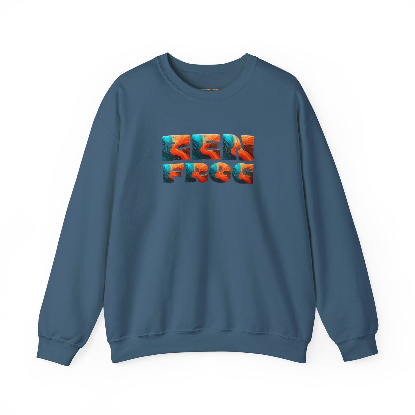 Zen Frog Crewneck Sweatshirt, Cozy Unisex Sweatshirt, Relaxed Fit Fashion, Perfect Gift for Friends, Everyday Style, Casual Wear, Simple Moon Design, Gift for Him, Gift for Her