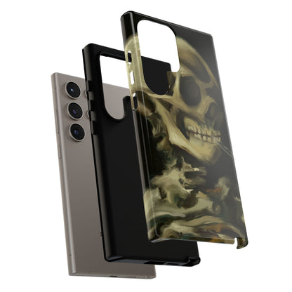 Skull Phone Case - Tough Cases, Macabre Style, Unique Accessories, Perfect for Halloween, Gothic Decor, Edgy Gift Idea | Van Gogh Reimagined, Abstract Twist on  Van Gogh's Skeleton with Burning Cigarette