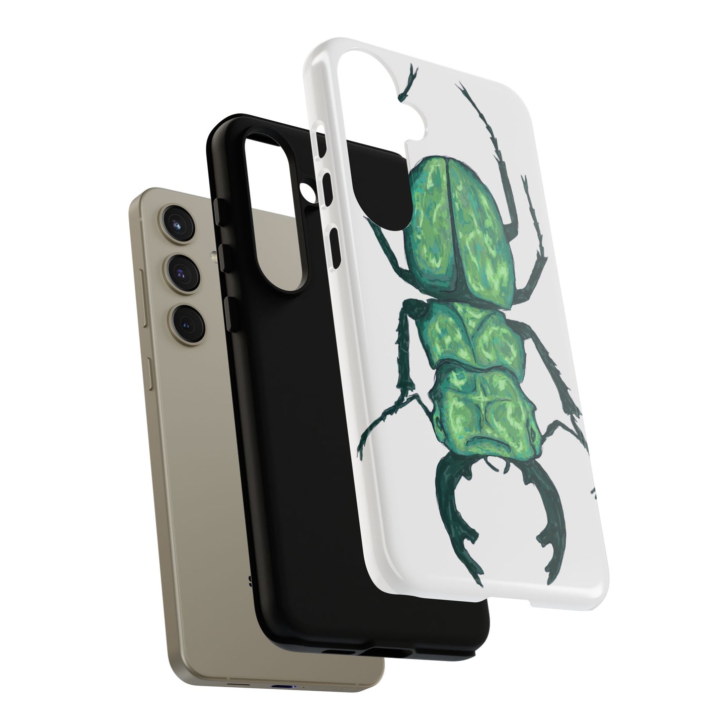 Green Beetle Phone Case - Tough Cases, Insect Lover Gift, Nature Lover Accessory, Unique Phone Cover, Eco-Friendly Design