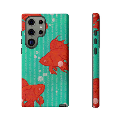Vibrant Goldfish Phone Case, Colorful iPhone Cover, Ocean Vibe Accessory, Unique Gift for Fish Lovers, Cute Phone Cases