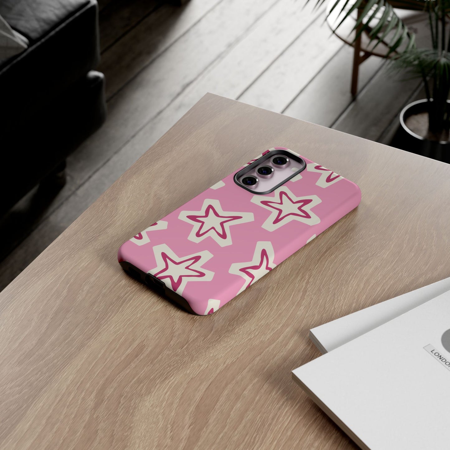 Starry Pink Phone Case | Tough Cases for Trendy Protection, Cute Gift, Fun Design, Holiday Match, Everyday Use