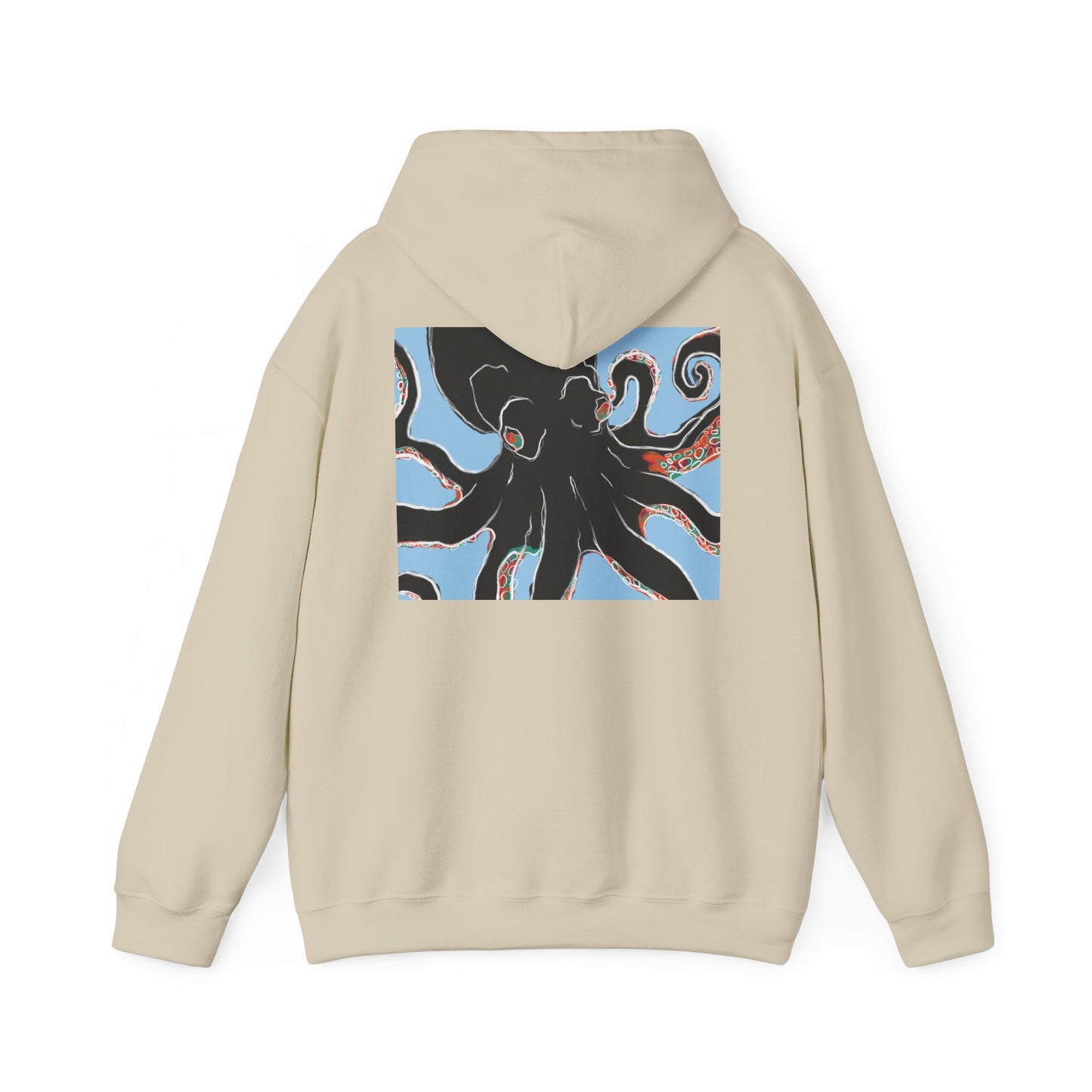 Zen Frog Octopus Unisex Heavy Blend Hooded Sweatshirt, Cozy Graphic Hoodie, Gift for Ocean Lovers, Unique Casual Wear, Relaxed Style