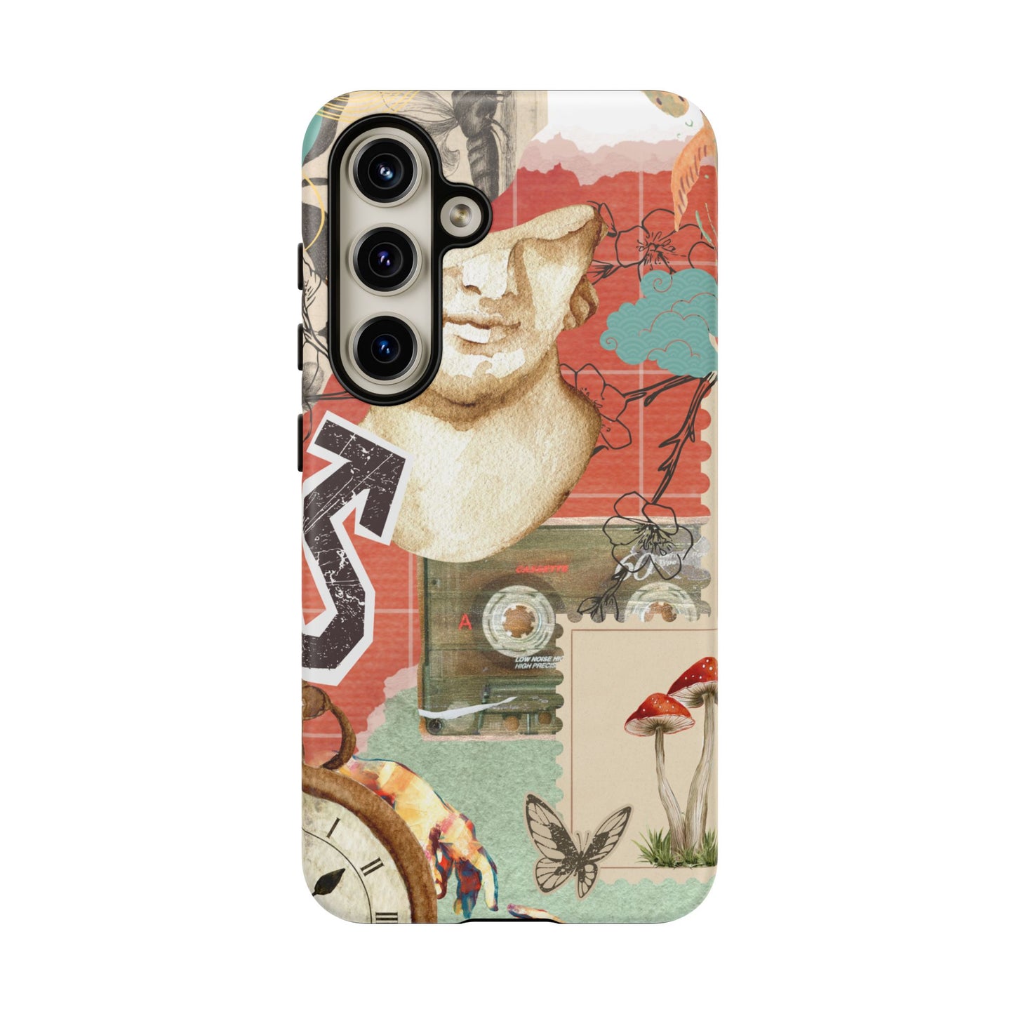 Artistic iPhone Case, Tough Cases with Vintage Design, Unique Phone Cover, Gift for Art Lovers, Protective Case for All Occasions, Vintage Collage Art