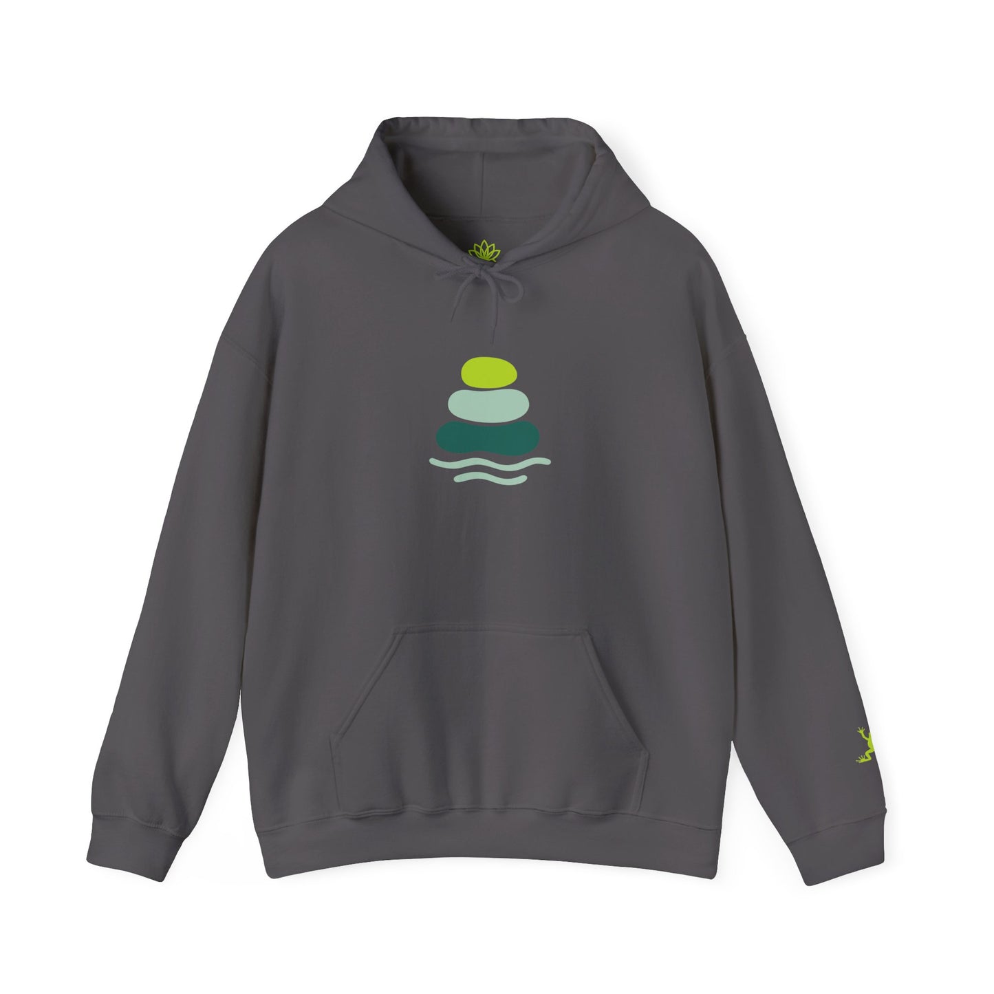 Serene Stacked Stones Hoodie, Unisex Sweatshirt for Mindfulness, Cozy Layer for Relaxation, Gift for Yoga Lovers, Perfect for Meditation