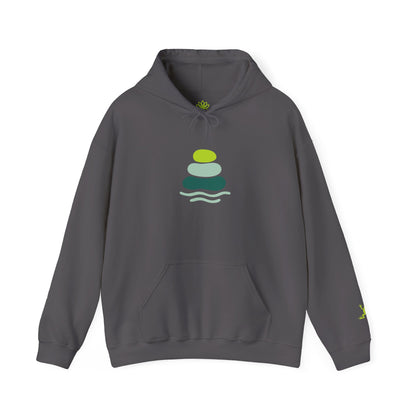 Serene Stacked Stones Hoodie, Unisex Sweatshirt for Mindfulness, Cozy Layer for Relaxation, Gift for Yoga Lovers, Perfect for Meditation