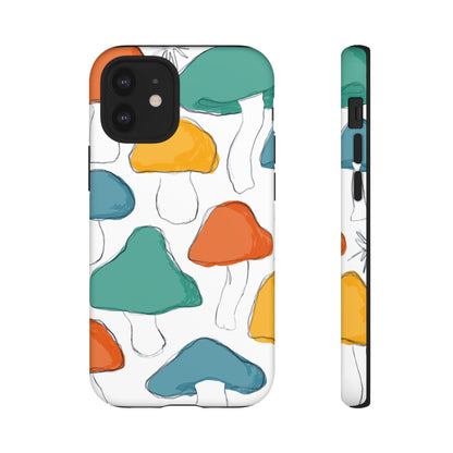 Mushroom Phone Case with Colorful Design, Tough Cases, Floral Tech Accessories, Gift for Nature Lovers, Trending Phone Cover