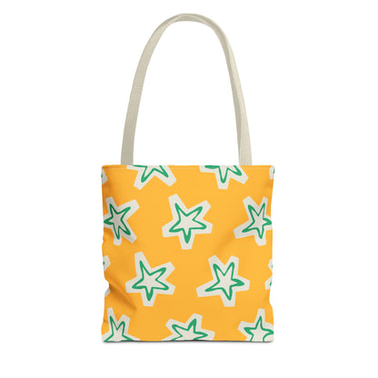 Starry Yellow Tote Bag | Stylish Grocery Tote, Eco-Friendly Bag, Beach Bag, Weekend Getaway, Custom Design
