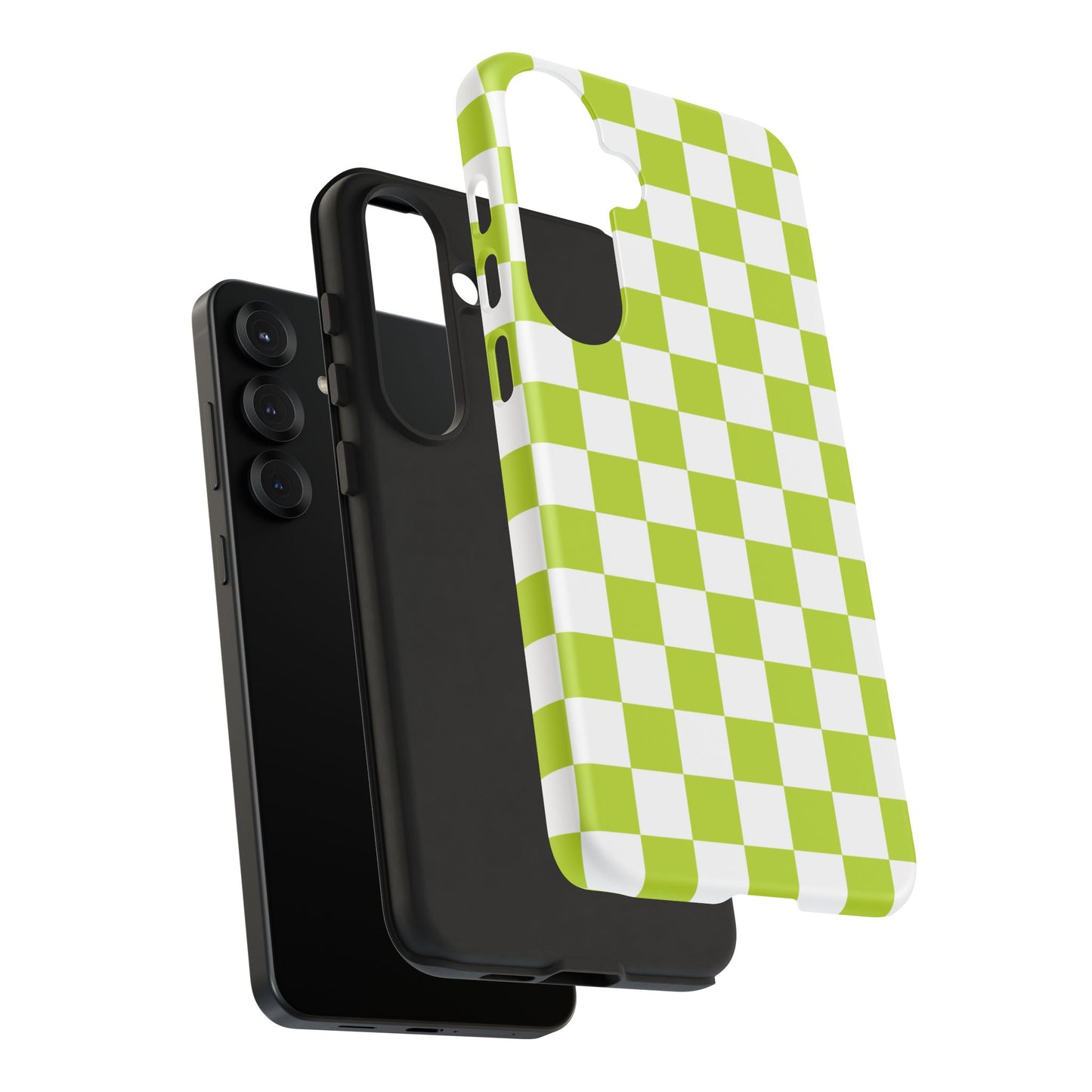 Lively Checker Pattern Phone Case | Tough Cases, Green Checkered Design, Unique Cell Phone Cover, Trendy Accessory, Gift Idea