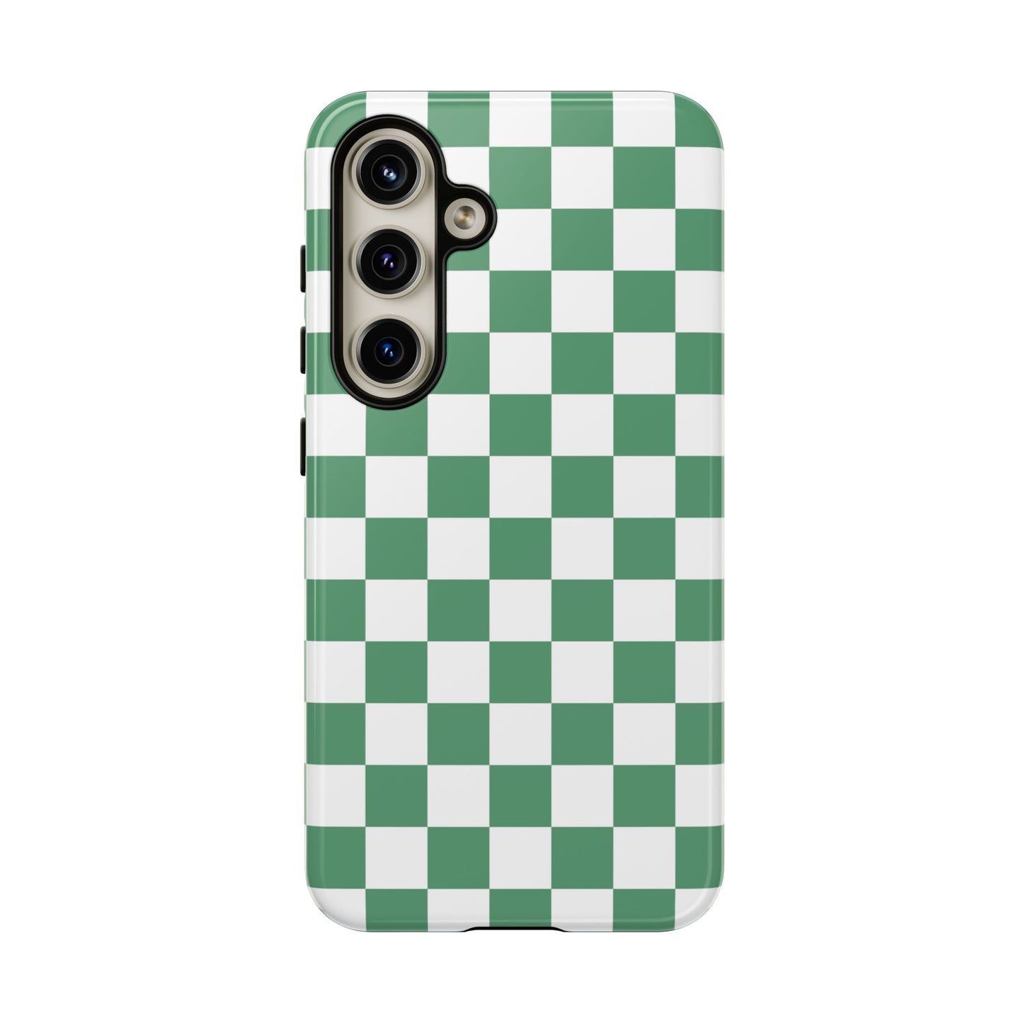 Stylish Phone Case - Green Checker Print, Trendy Phone Cover, Unique Gift, Modern Accessories, Eco-Friendly Case