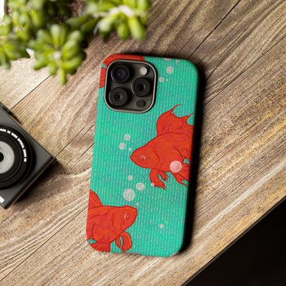 Vibrant Goldfish Phone Case, Colorful iPhone Cover, Ocean Vibe Accessory, Unique Gift for Fish Lovers, Cute Phone Cases