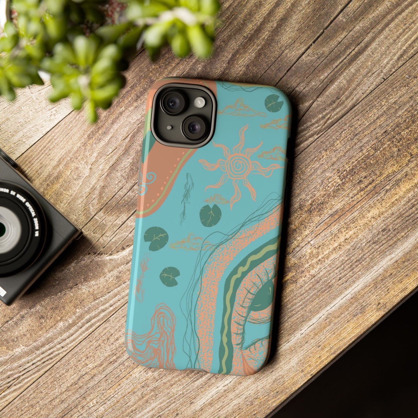 Whimsical Phone Case with Artistic Ocean Design, Floral Phone Cover, Unique Gift for Nature Lovers, Eco-Friendly Cell Accessories, [...]