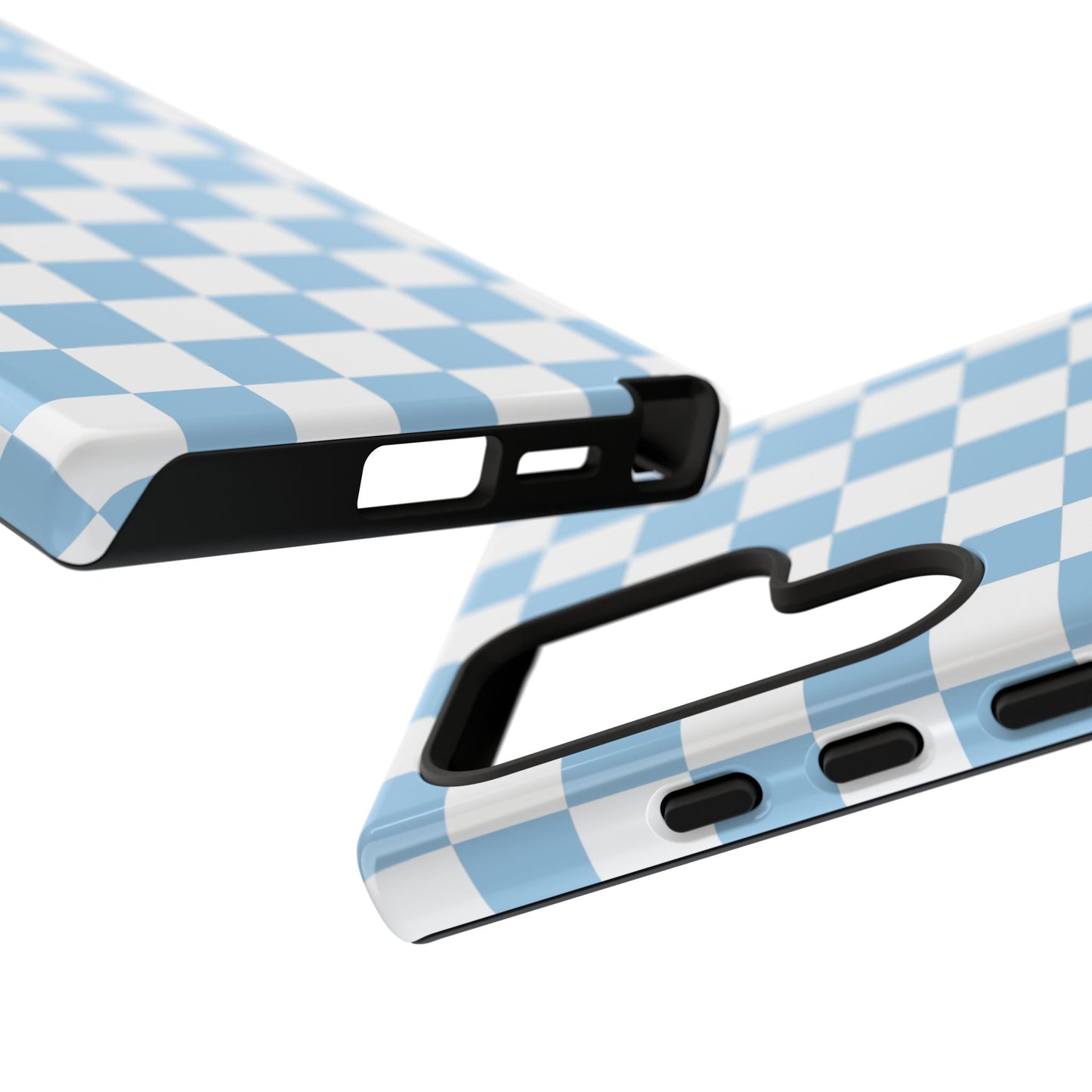 Blue Checkered Phone Case, Tough Phone Cover, Stylish Mobile Protector, Unique Gift for Him/Her, Trendy Accessories for Holidays