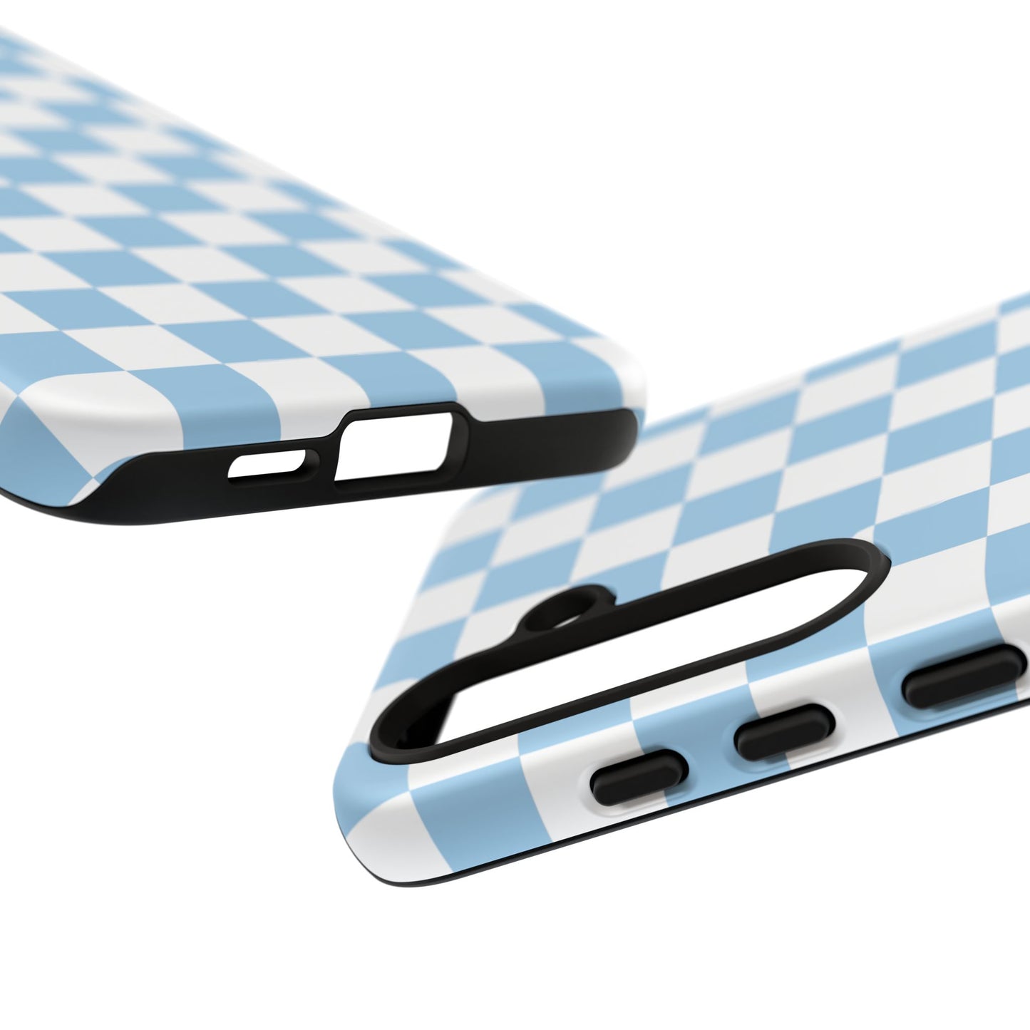 Blue Checkered Phone Case, Tough Phone Cover, Stylish Mobile Protector, Unique Gift for Him/Her, Trendy Accessories for Holidays
