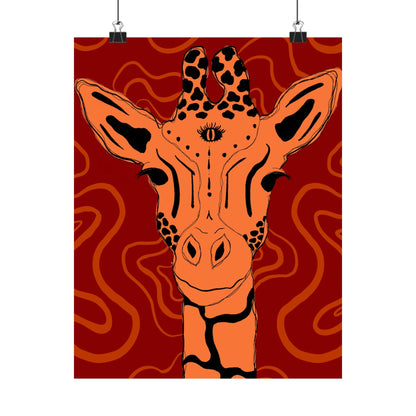 Artistic Giraffe Poster, Vibrant Animal Wall Art, Bohemian Home Decor, Unique Gift for Zoo Lovers, Wildlife Enthusiast Wall Print