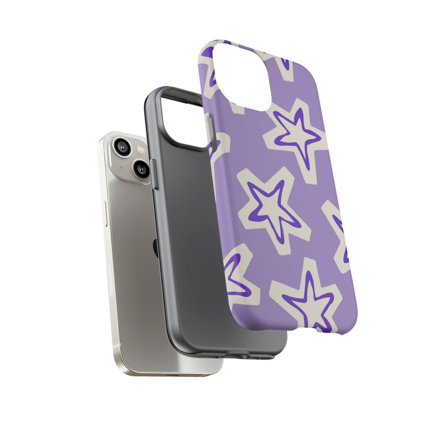 Starry Pattern Phone Case, Cute Star Design, Tough Phone Cover, Gifts for Her, Stylish Phone Accessory