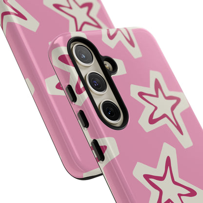 Starry Pink Phone Case | Tough Cases for Trendy Protection, Cute Gift, Fun Design, Holiday Match, Everyday Use