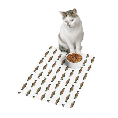 Fish Pattern Pet Food Mat, Cat Dog Bowl Mat, Kitchen Decor for Pet Lovers, Non-Slip Feeding Mat, Unique Gift Idea